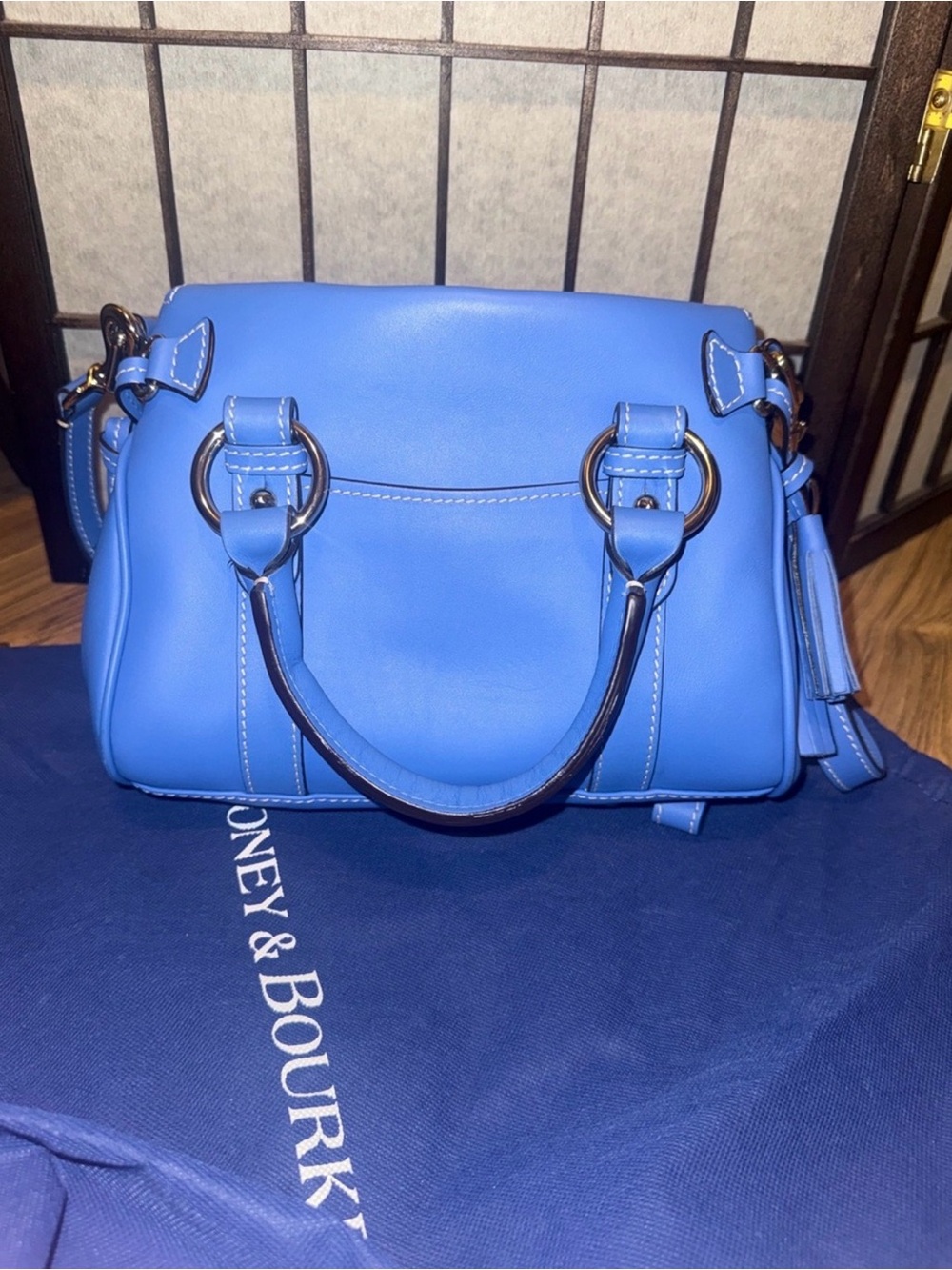 Dooney & Bourke Smooth Leather Sorrento Satchel - Marine Blue - Picture 4 of 15
